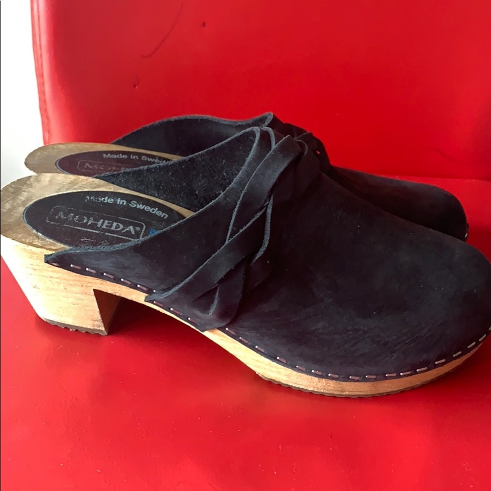 MOHEDA LEATHER WOOD CLOGS